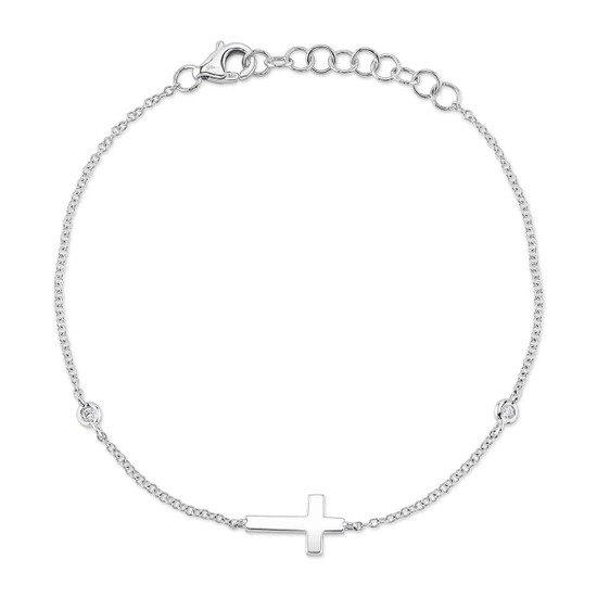 Shy Creation Diamond Bezel Cross Bracelet Shy Creation Diamond Bezel Cross Bracelet