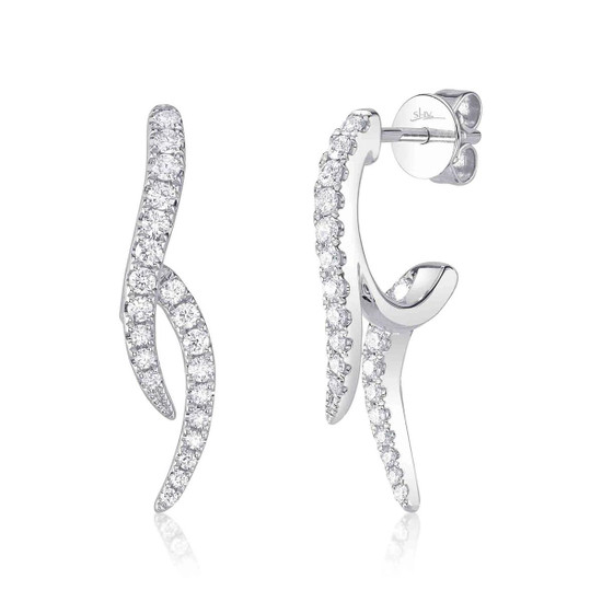 Shy Creation Diamond Double Wave Earrings Shy Creation Diamond Double Wave Earrings