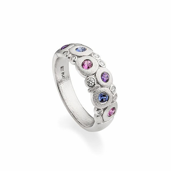 Alex Sepkus Candy Dome Ring - Platinum - Blue, Pink and Purple Mix Alex Sepkus Candy Dome Ring - Platinum - Blue, Pink and Purple Mix