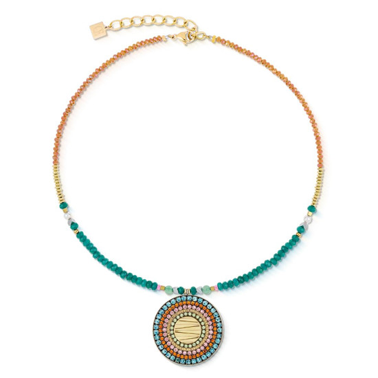 Coeur de Lion Necklace Amulet Modern Future - Gold Multicolour-Boho 