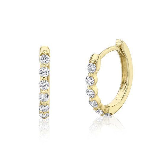Shy Creation Diamond Oval Huggie Earrings 