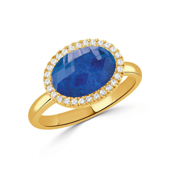 Doves by Doron Paloma Oval Lapis and Diamond Ring