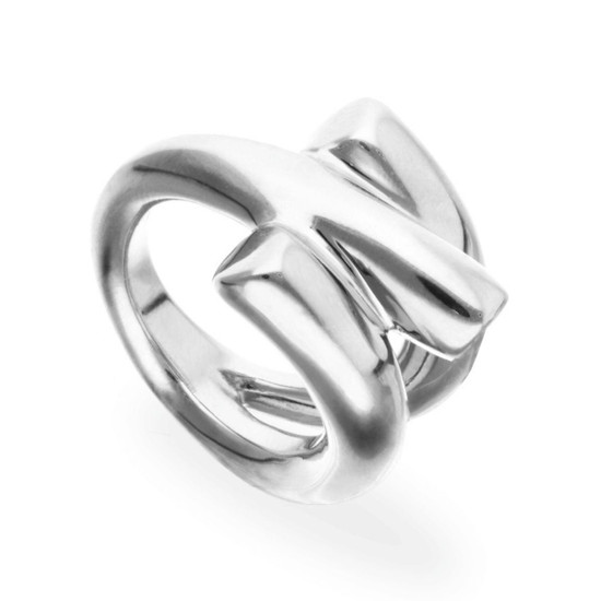 UNOde50 Ring with Three Intertwined Organic Shapes - Silver