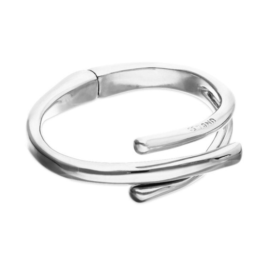UNOde50 Bangle Bracelet with Three Intertwined Organic Shapes - Silver 