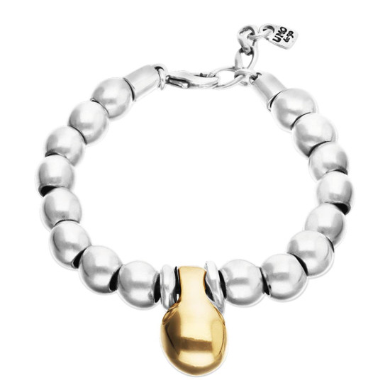 UNOde50 Beaded Bracelet with Small and Large Beads - Two Tone 