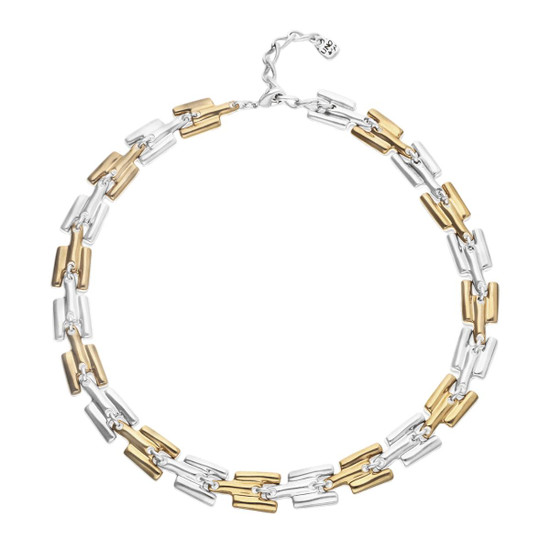 UNOde50 Necklace with Combined Links in Gold and Silver 