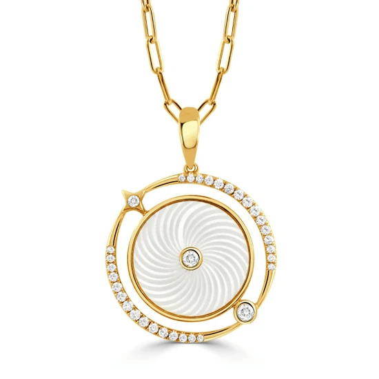 Doves by Doron Paloma Ondelle Round Orbit Pendant with Diamonds 