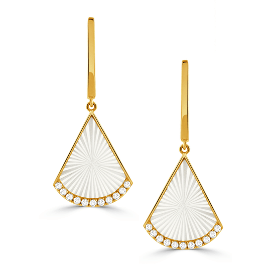 Ondelle Carved Mother of Pearl Triangle Earrings