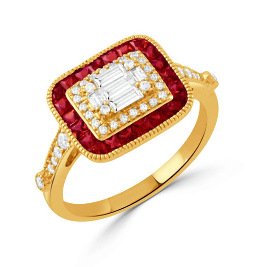 Doves by Doron Paloma Ruby and Diamond Ring 