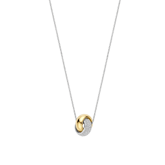 Bold Zirconia Crossover Necklace