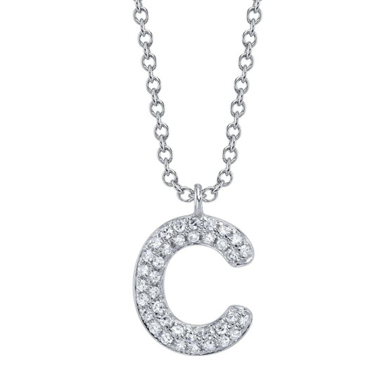 Shy Creation Diamond Initial "C" Necklace 