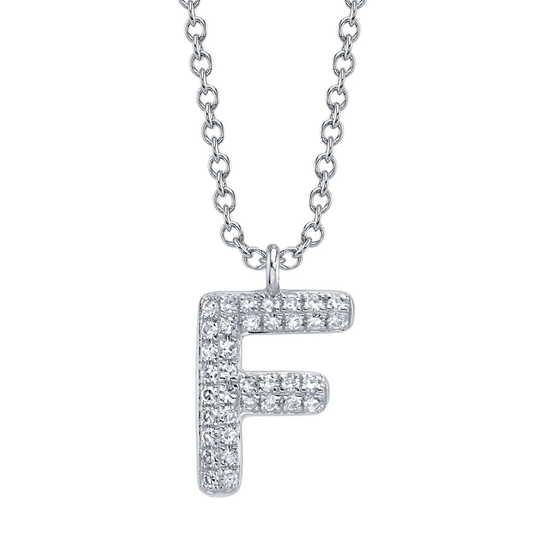 Diamond Initial "F" Necklace