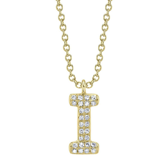 Shy Creation Diamond Initial "I" Necklace
