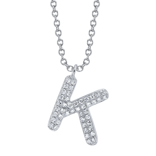 Diamond Initial "K" Necklace