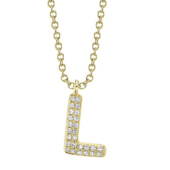 Shy Creation Diamond Initial "L" Necklace 