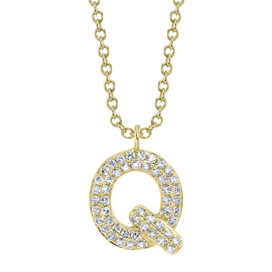 Diamond Initial "Q" Necklace