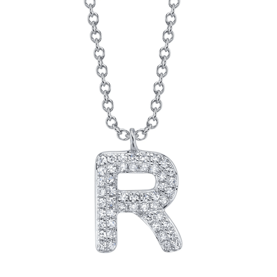 Diamond Initial "R" Necklace