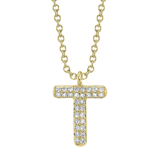 Diamond Initial "T" Necklace