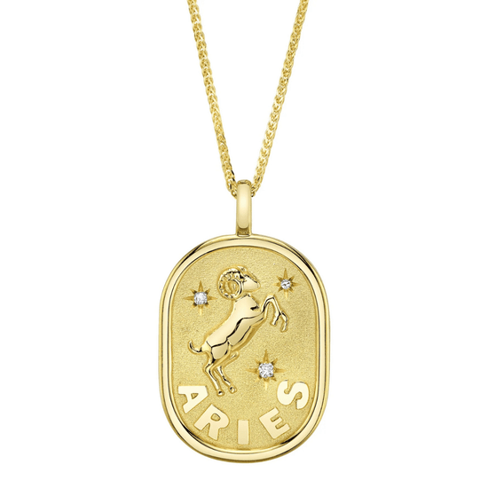 Diamond Aries Zodiac Star Necklace