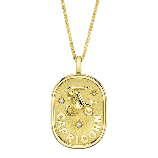 Diamond Capricorn Zodiac Star Necklace