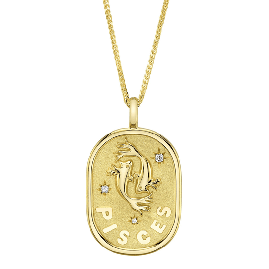 Diamond Pisces Zodiac Star Necklace