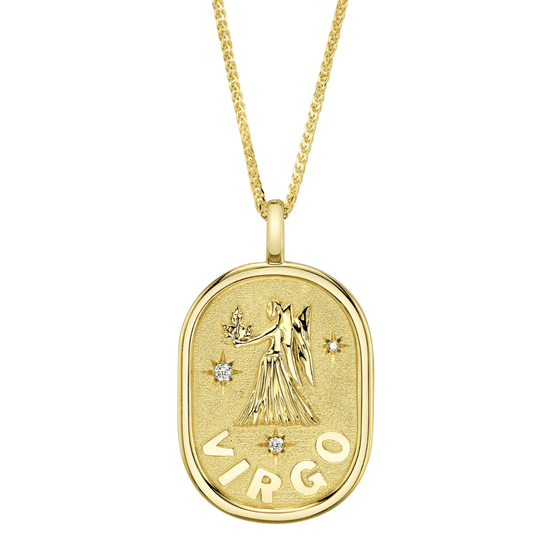 Diamond Virgo Zodiac Star Necklace