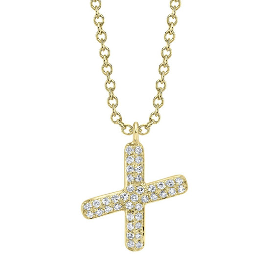 Shy Creation Diamond Initial "X" Necklace