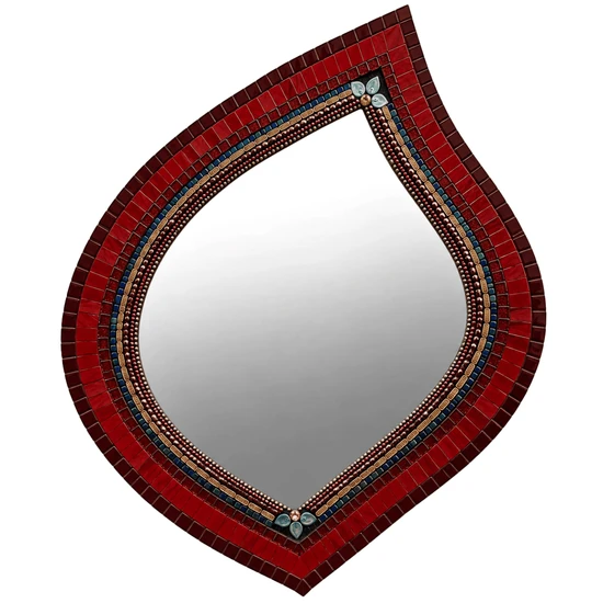 Zetamari Mosaics Leaf Mirror - Sangria 