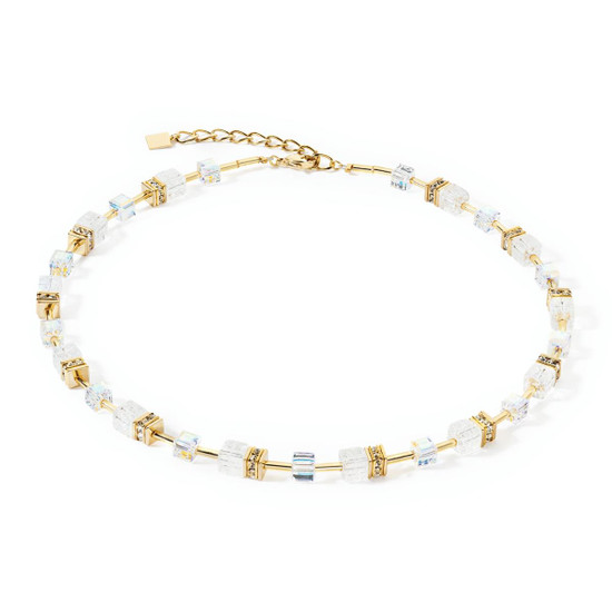 Coeur de Lion GeoCUBE Iconic Nature Necklace - White Gold 