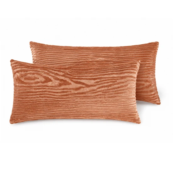 Kevin OBrien Studio Woodgrain Velvet Pillow - Mango