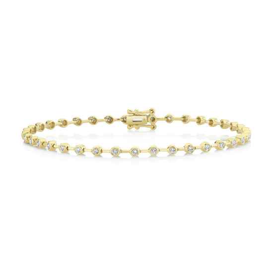 Shy Creation Diamond Dot-Dash Tennis Bracelet 