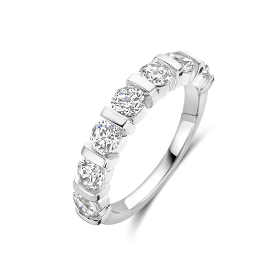 Ti Sento Milano Contrast Tennis Ring - Silver 