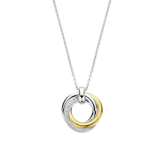 Ti Sento Milano Zirconia Circle Necklace - Two-Tone 