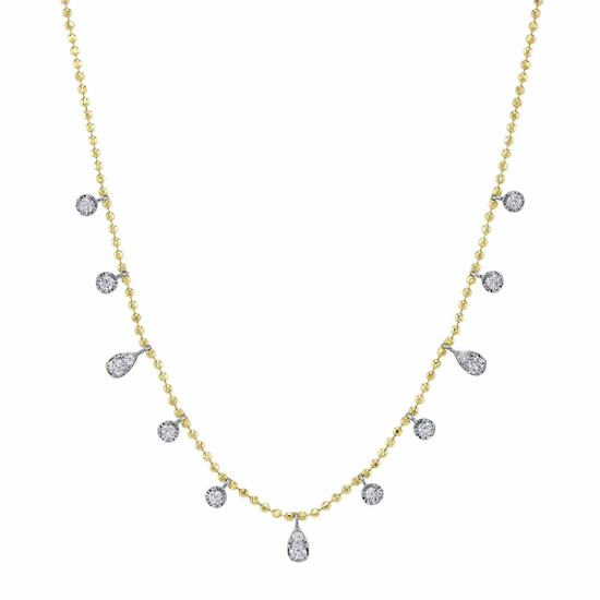 Shy Creation Diamond Faceted Ball Chain Necklace 