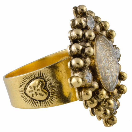 Petite Cloister Ring Gold Diamond Crystals