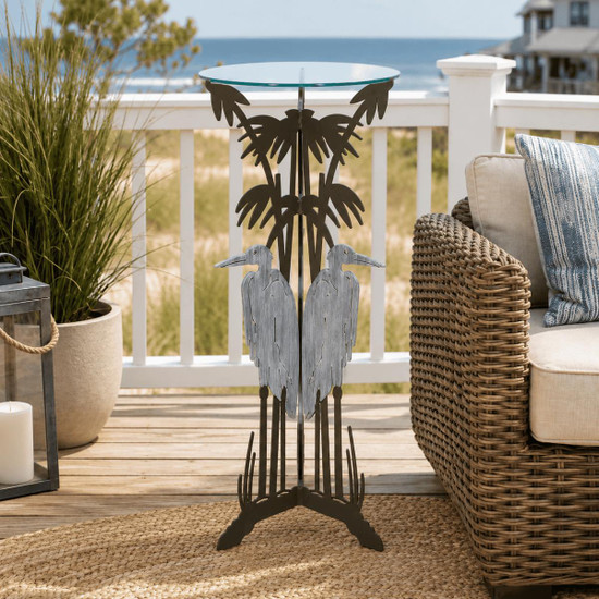 Cricket Forge Heron Pedestal Flat Glass Top