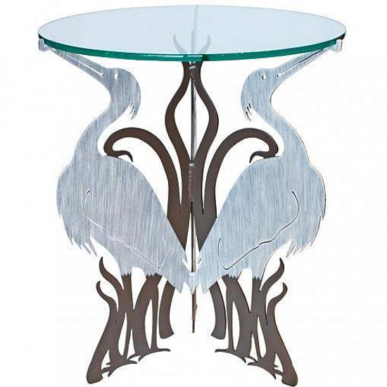 Cricket Forge Heron Table White and Brown Cricket Forge Heron Table White and Brown