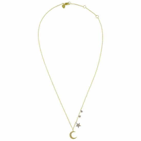 Moon and Star Diamond Necklace by Meira T | Giving Tree Gallery