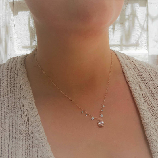 Morganite Pendant Necklace by Meira T 