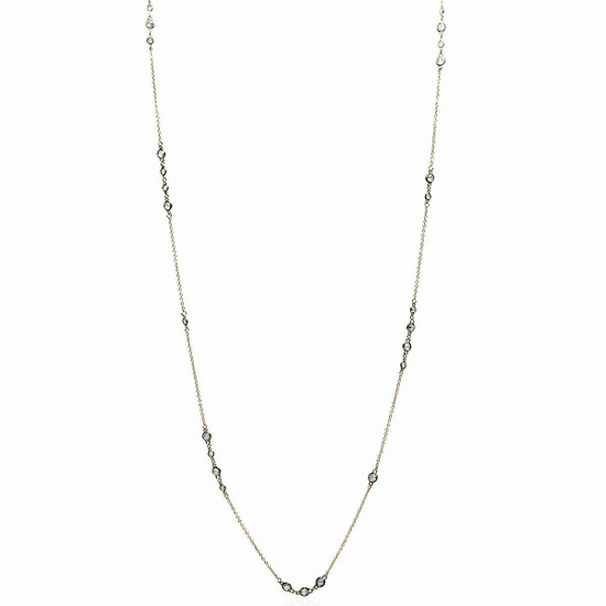 Freida Rothman 2 Tone Cluster Bezel Wrap Necklace Freida Rothman 2 Tone Cluster Bezel Wrap Necklace