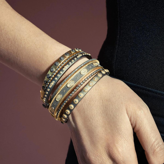 Freida Rothman Signature Studded Eternity Hinge Bangle 