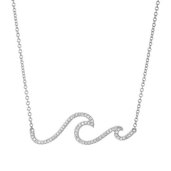 Wave Necklace in White Gold by Liven and Co | The Giving Tree Gallery