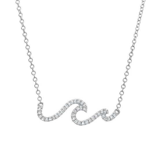 Liven Co Mini Wave Necklace in White Gold Liven Co Mini Wave Necklace in White Gold