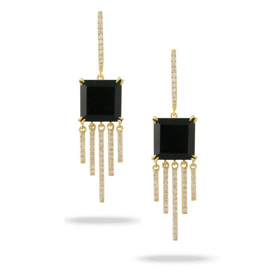 Doves by Doron Paloma Black Onyx Diamond Fringe Earrings