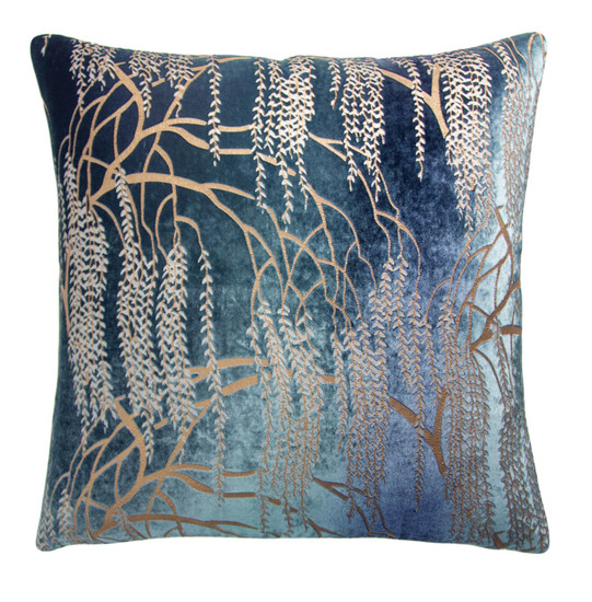Kevin OBrien Studio Willow Metallic Velvet Pillow - Shark Kevin OBrien Studio Willow Metallic Velvet Pillow - Shark