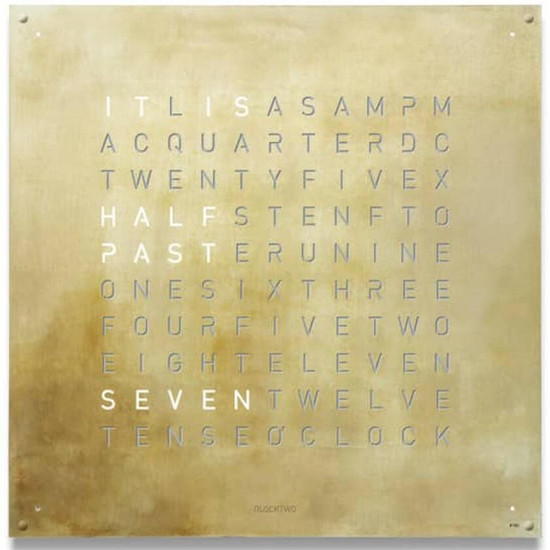 QLOCKTWO QLOCKTWO 180 Silver and Gold QLOCKTWO QLOCKTWO 180 Silver and Gold