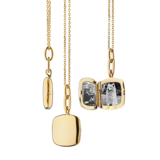 Monica Rich Kosann Slim Vermeil Cushion Viv Locket Monica Rich Kosann Slim Vermeil Cushion Viv Locket
