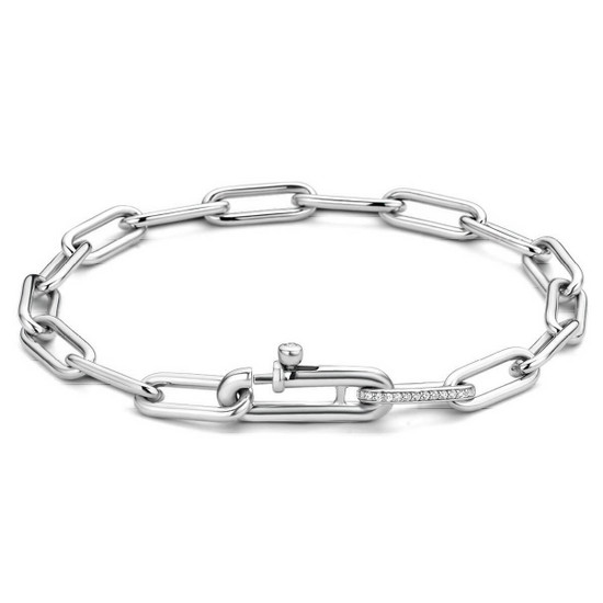 Ti Sento Sterling Silver Paperclip Milano Chain Bracelet Ti Sento Sterling Silver Paperclip Milano Chain Bracelet