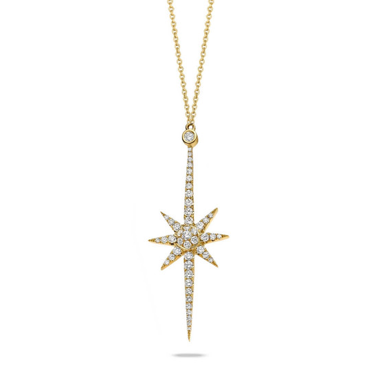 Doves by Doron Paloma Celestia Long Diamond Star Yellow Gold Necklace Doves by Doron Paloma Celestia Long Diamond Star Yellow Gold Necklace
