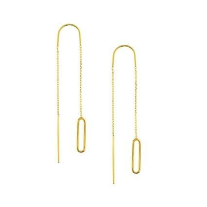 Midas Open Link Yellow Gold Threader Earrings